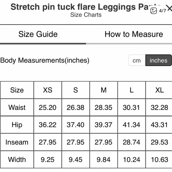 MUJI Women's Stretch Pintuck Flared Legging Pants - Picture 6 of 6